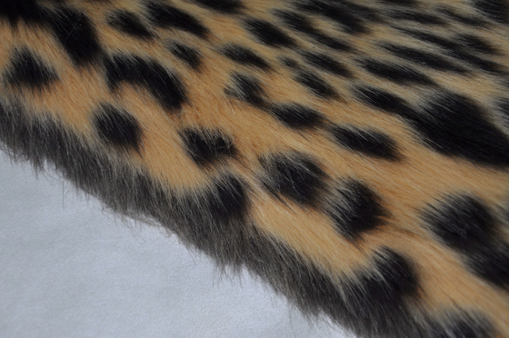 Jacquard λεοπαρδάλεων μικτό τυπωμένη ύλη ακρυλικό πλαστό βιζόν μακρυμάλλους υφάσματος γουνών