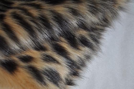 Jacquard λεοπαρδάλεων μικτό τυπωμένη ύλη ακρυλικό πλαστό βιζόν μακρυμάλλους υφάσματος γουνών